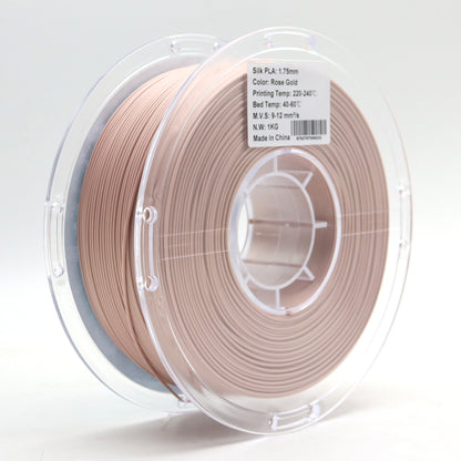 FilamentHub PLA Silk Rose Gold 1.75mm 3D Printer Filament Spool Label Australia