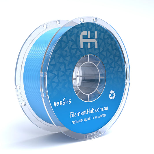 FilamentHub PLA Silk Sky Blue 1.75mm 3D Printer Filament Spool Australia Render