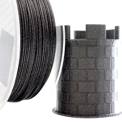 PLA Glitter - Black Filament with Red-Blue-Purple Glitter Filament 1.75mm - FilamentHub