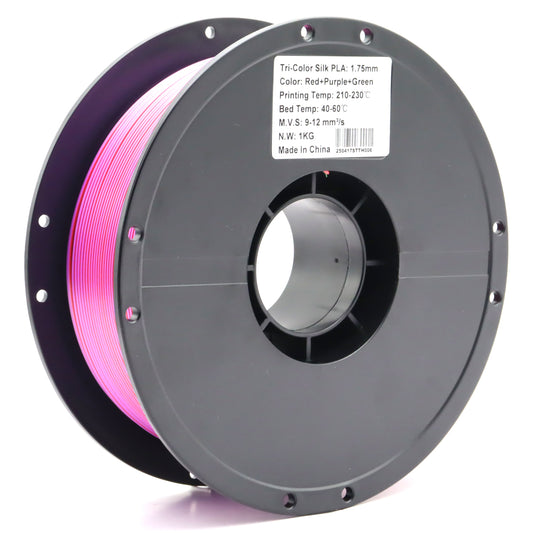 PLA Tri - Red / Purple / Green Filament 1.75mm - FilamentHub