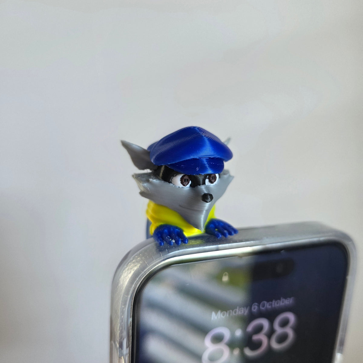 Sly Cooper, 3D printed in PLA Pro Dark Blue, PLA Pro Slate Grey, PLA Pro Yellow and PLA Pro Black