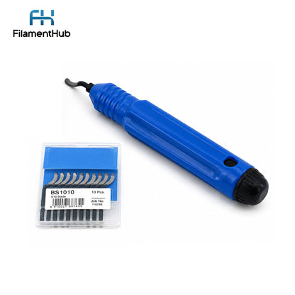 Deburring Tool with Hook Blade + 10 Spare Blades for 3D Printing Filament