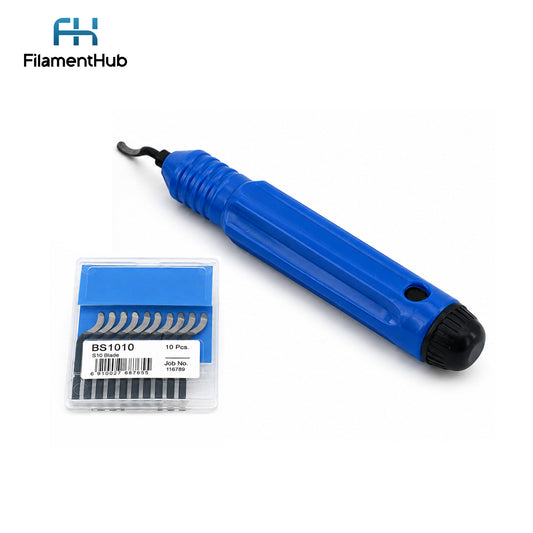 Deburring Tool with Hook Blade + 10 Spare Blades for 3D Printing Filament