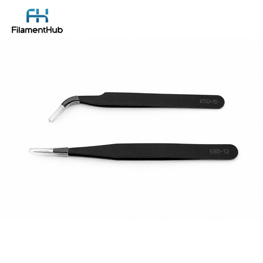 Antistatic ESD Tweezers Set (Bent & Straight Tip) for 3D Printing Accessories