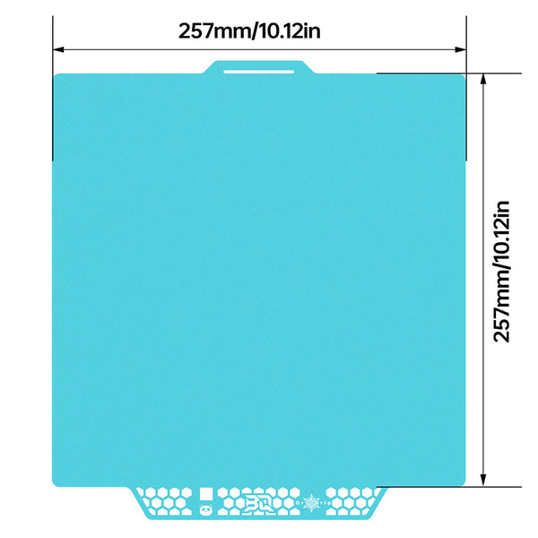 BIQU Glacier Build Plate for 3D printing, cryo-grip surface, 257mm x 257mm