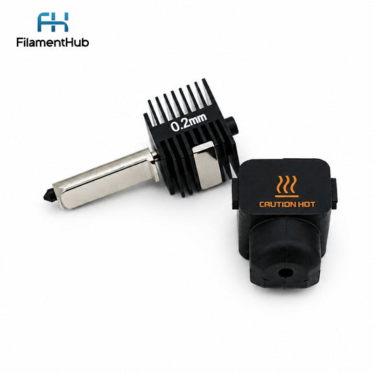 Bambu Hardened Steel Hotend Nozzle - A1 / A1 Mini 0.2mm 3D printer part with caution hot label