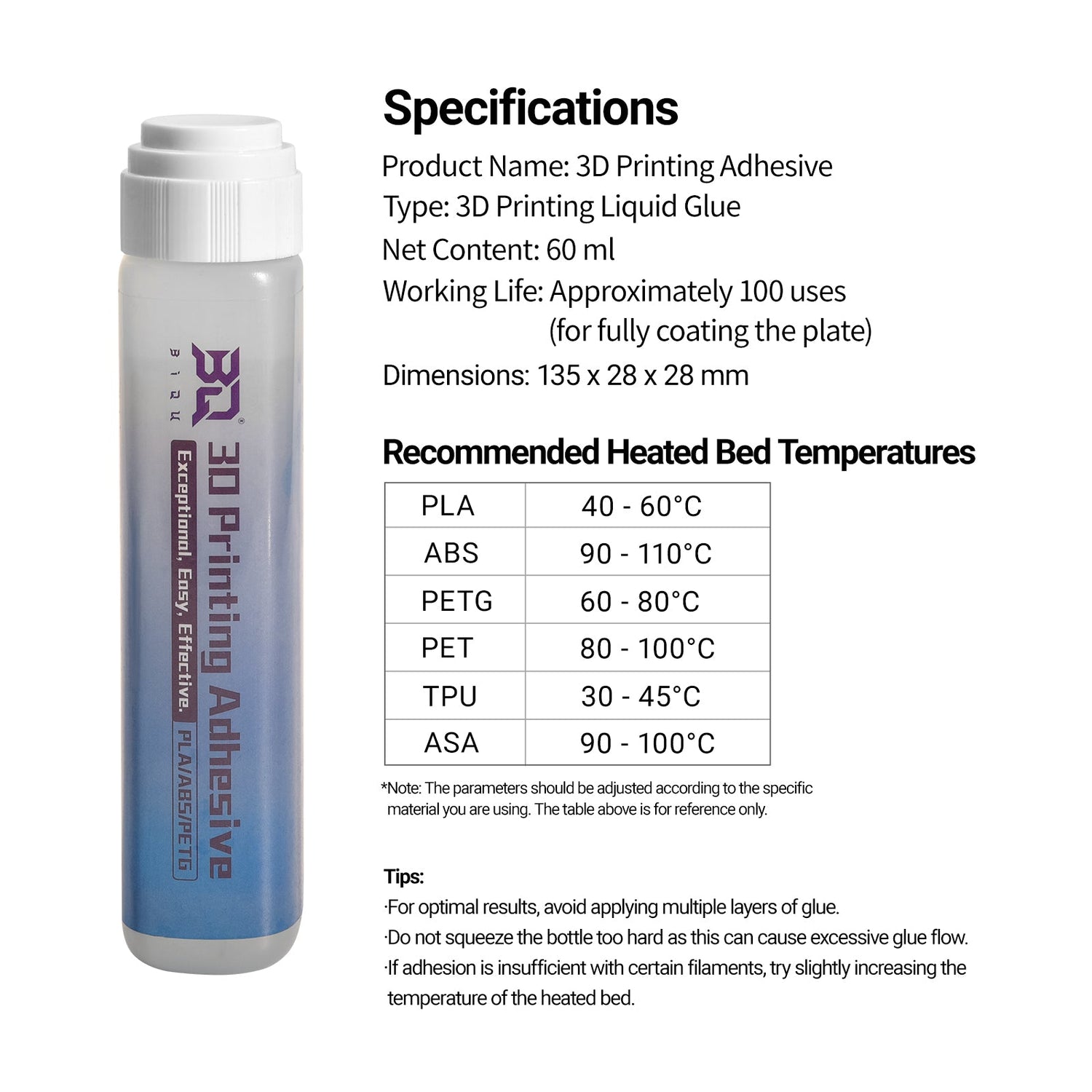 BIQU 3D Printing Adhesive Bottle for 3D Printers