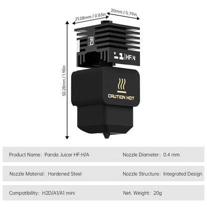 FilamentHub BIQU Panda Juicer Hotend Nozzle 0.4mm – H2 Series / P2S / X2D / A1