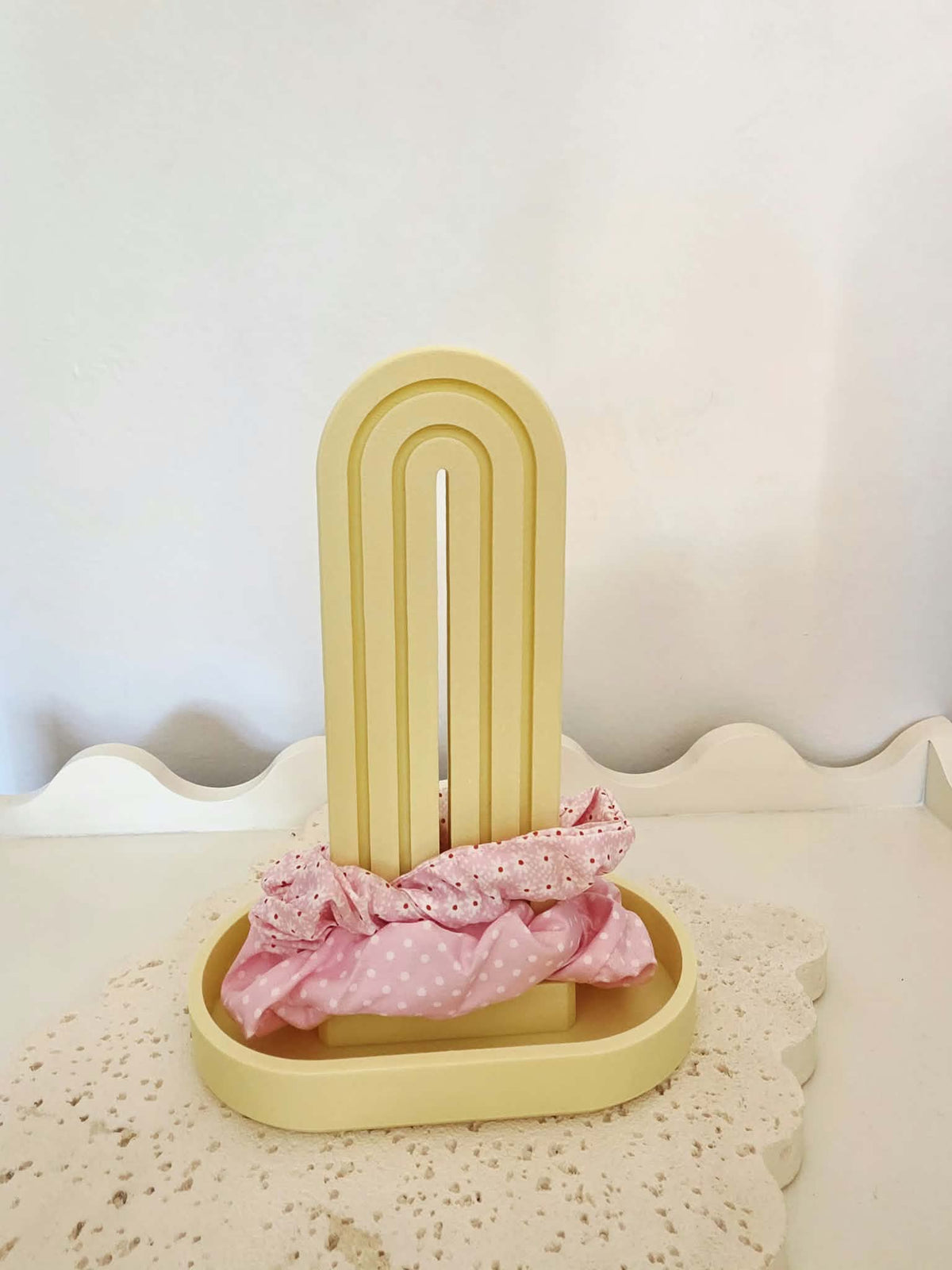 hair tie pastel yellow, 3D printed in PLA Matte Pastel Yellow