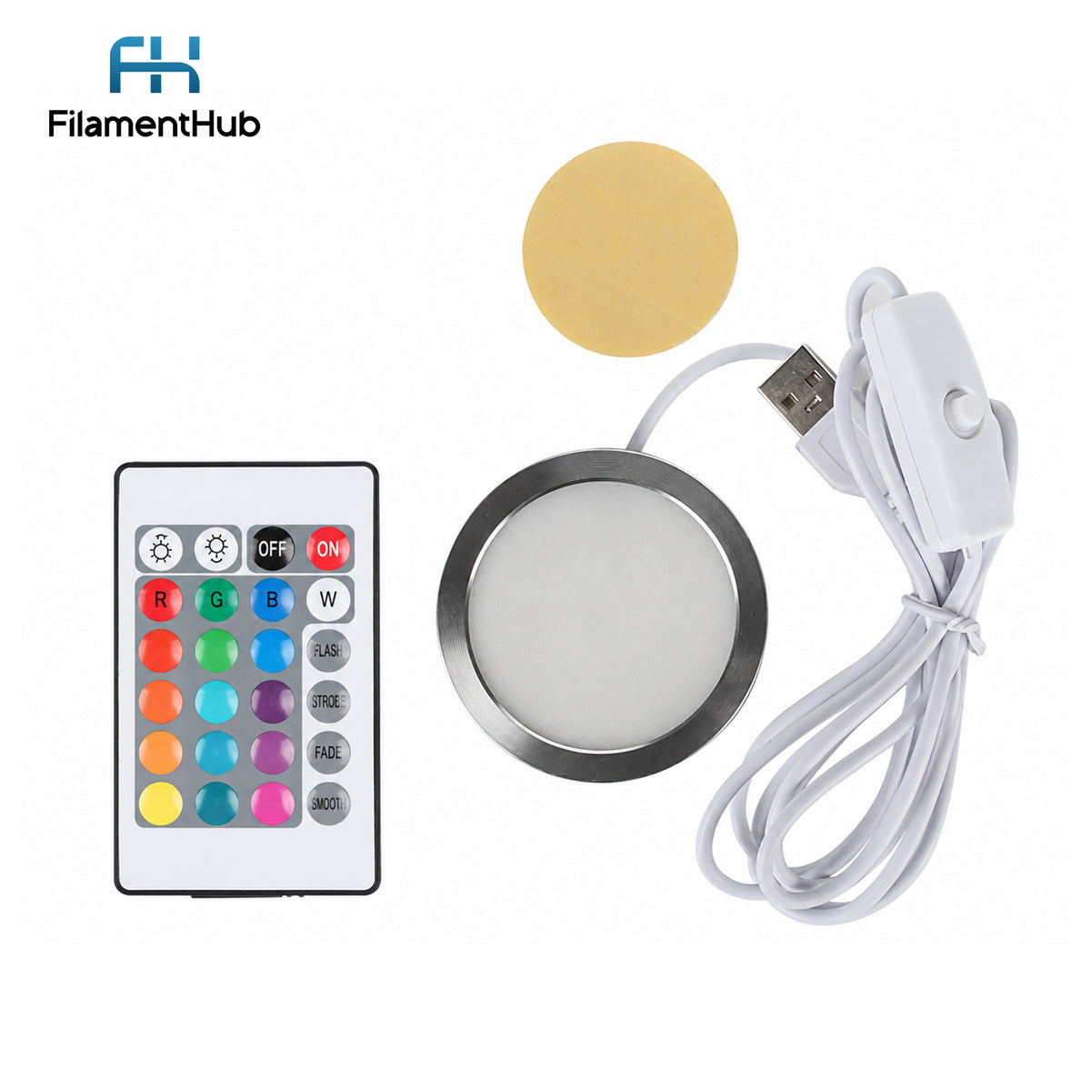 Filament Hub Lamp Kit with Remote Control and USB Cable for 3D Printing Accessories