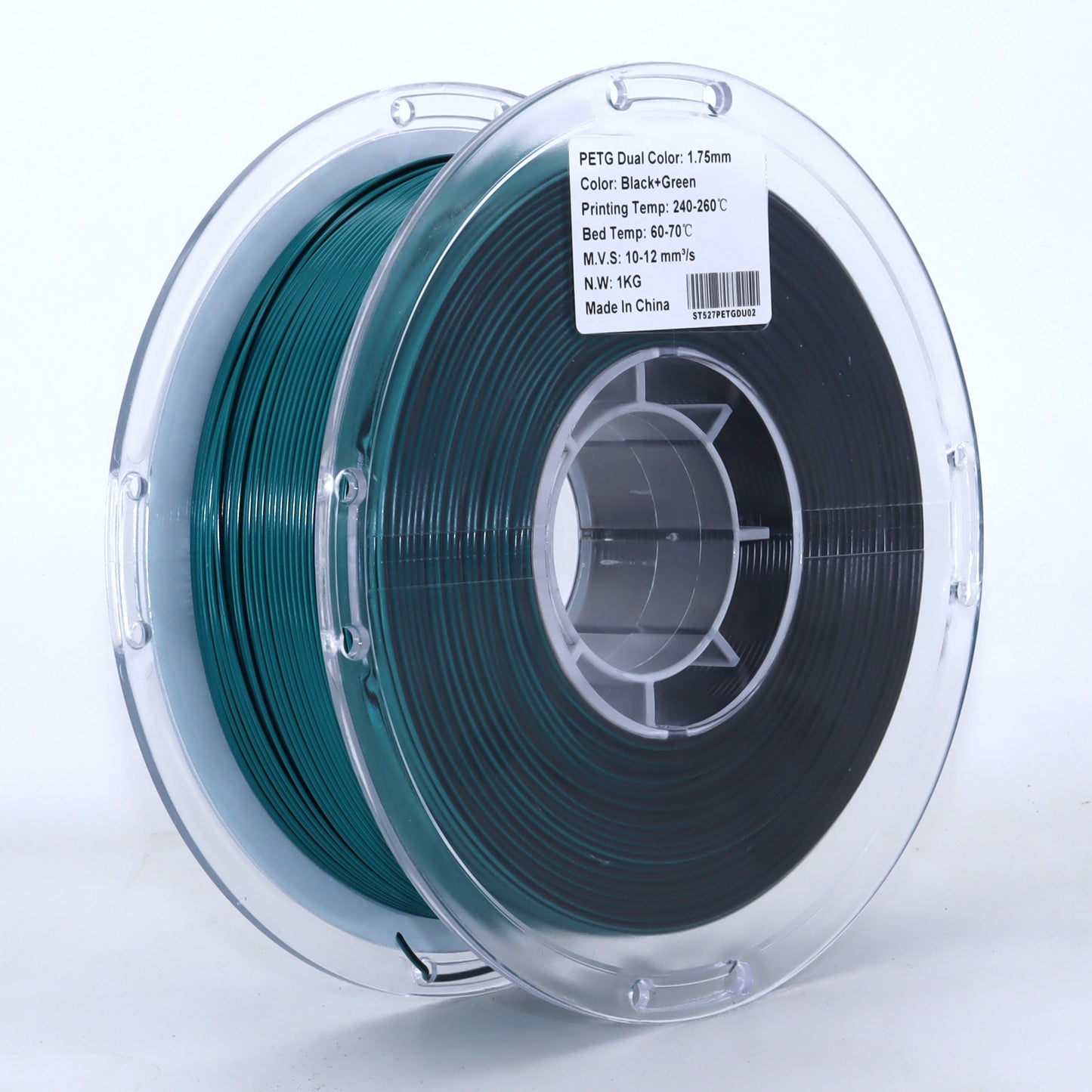 FilamentHub PETG Dual Black / Green 1.75mm 3D Printer Filament Spool Label Australia