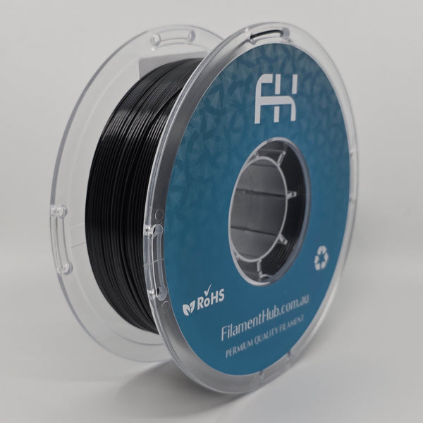 PETG ESD Black 1.75mm 3D Printer Filament Spool by FilamentHub.com.au