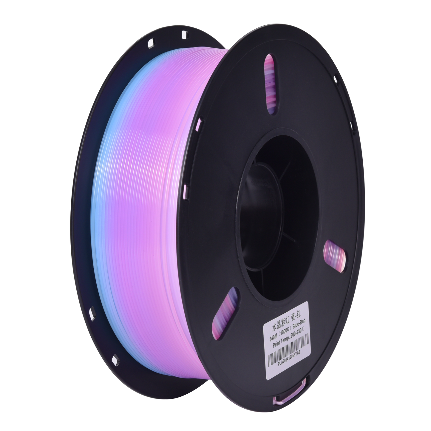 FilamentHub PLA Crystal Rainbow Blue-Red 1.75mm 3D Printer Filament Spool Australia