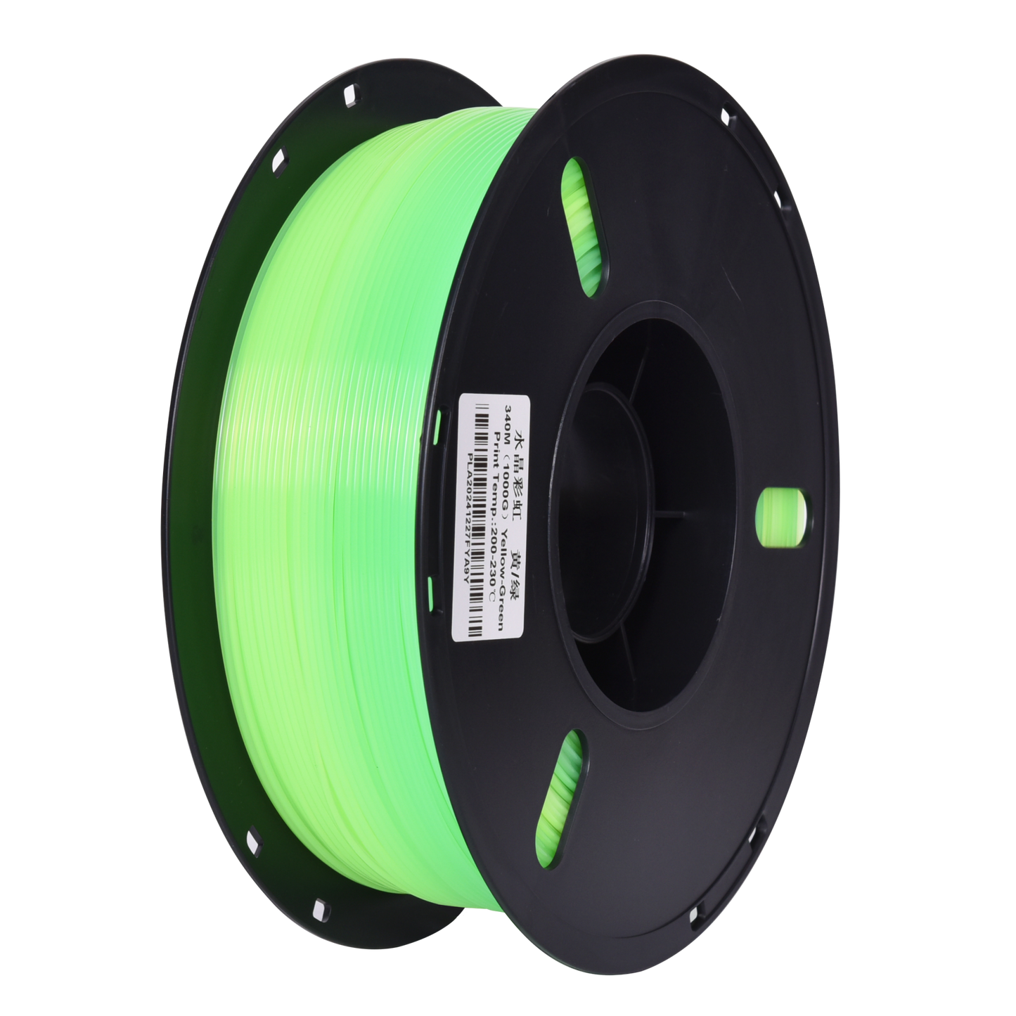 FilamentHub PLA Crystal Rainbow Yellow-Green 1.75mm 3D Printer Filament Spool Australia