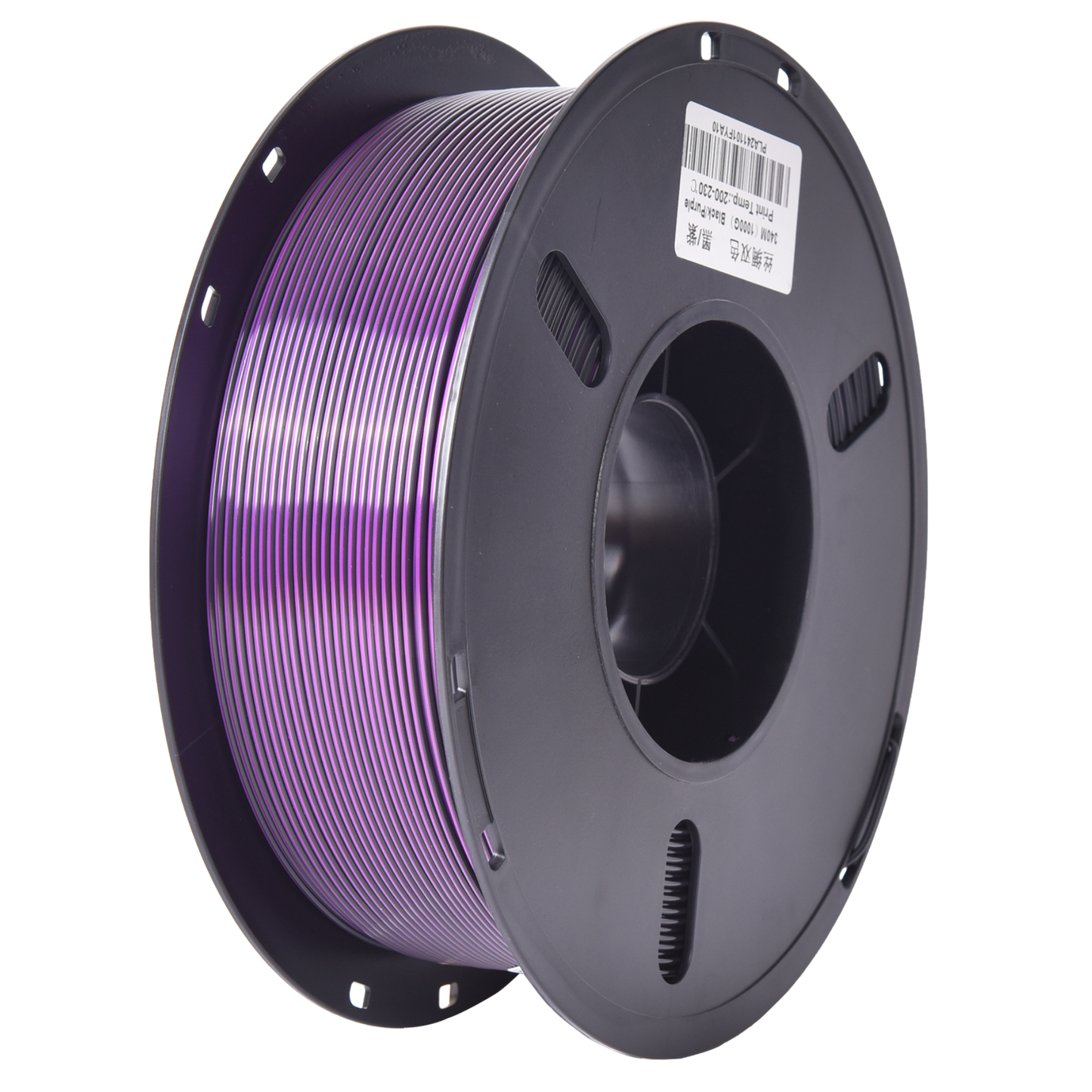 PLA Dual Silk - Black/Purple 1.75mm 3D Printer Filament Spool