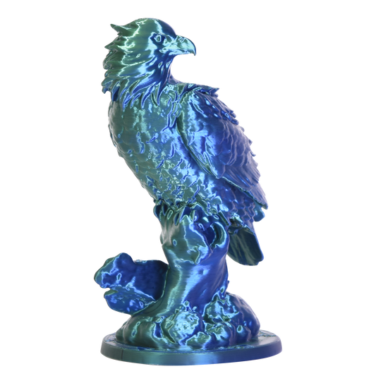 PLA Dual Silk - Dark Blue / Dark Green 3D Printer Filament Statue Print Sample