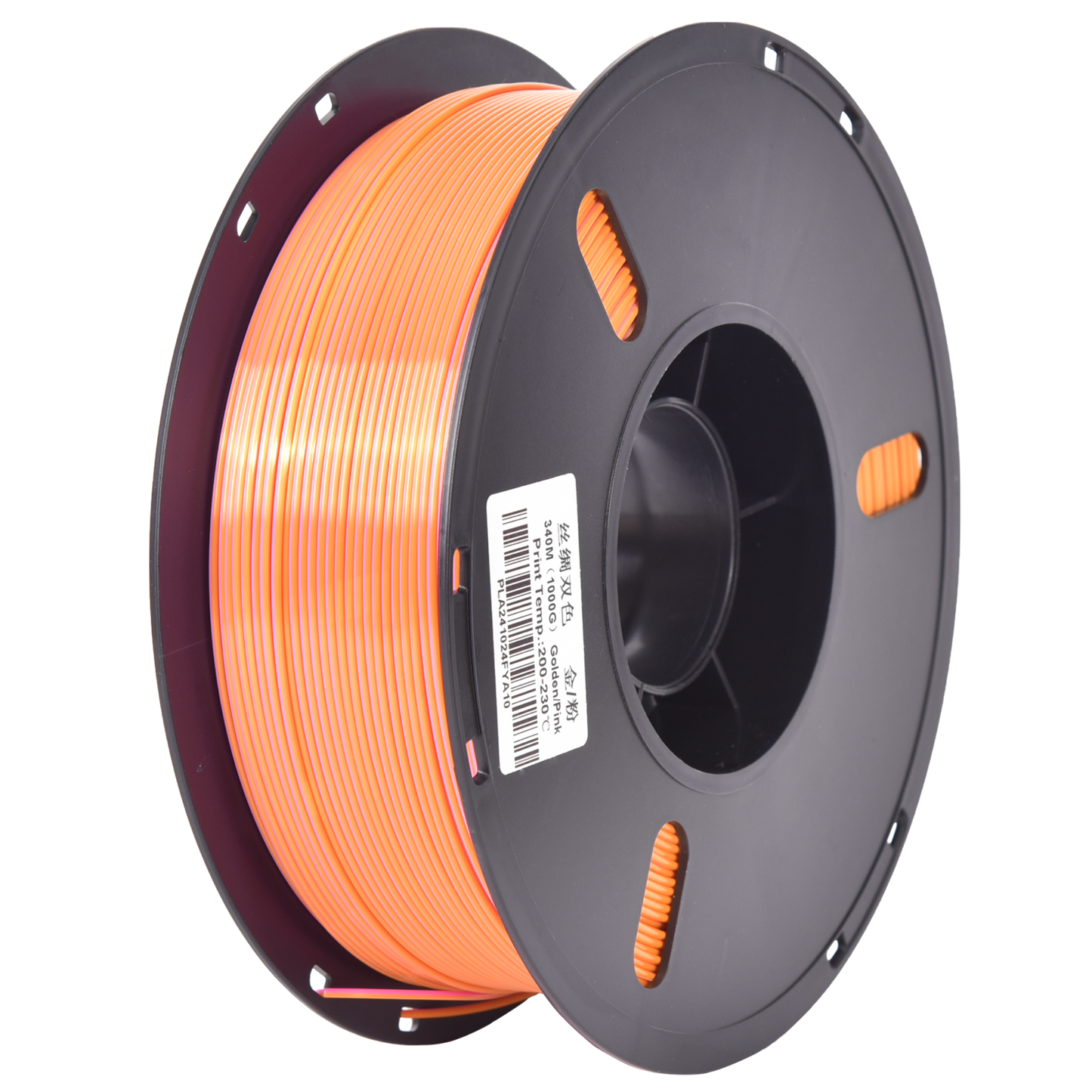 PLA Dual Silk - Golden Pink filament spool for 3D printing