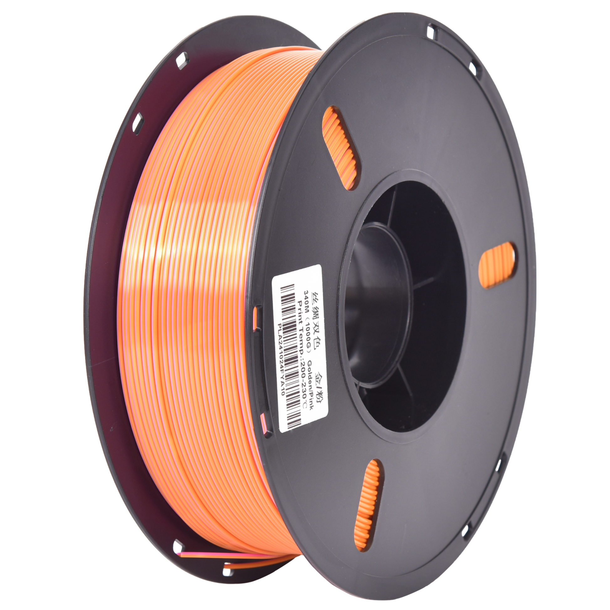 PLA Dual Silk - Golden Pink filament spool for 3D printing
