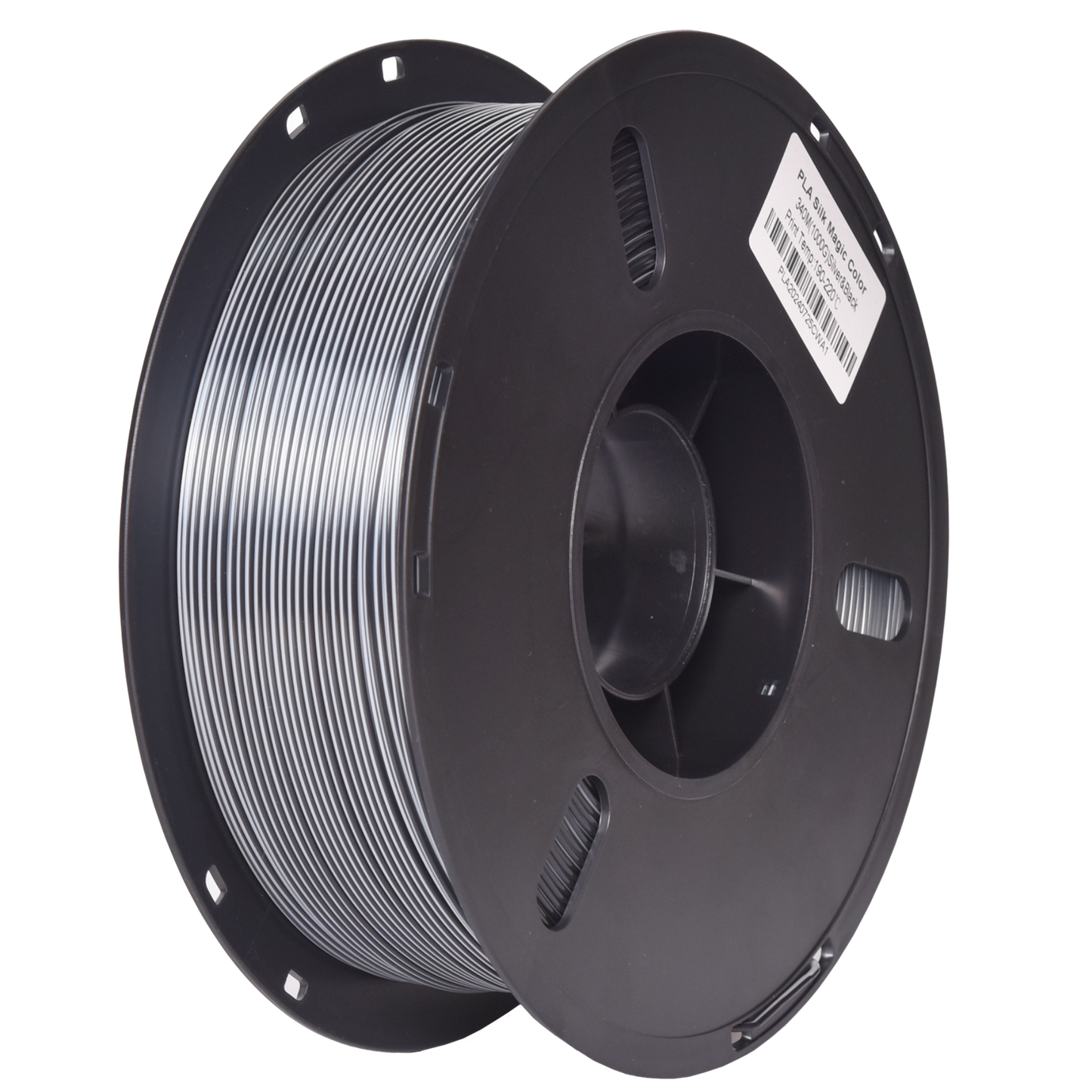 PLA Dual Silk - Silver/Black 1.75mm 3D Printer Filament Spool