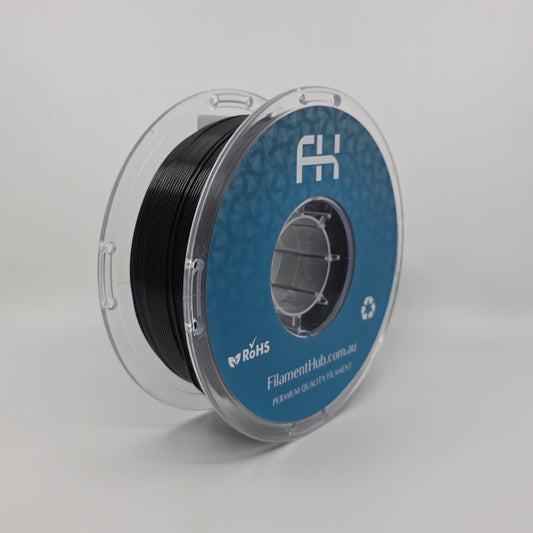 PLA HT Black 1.75mm 3D Printer Filament Spool by FilamentHub.com.au