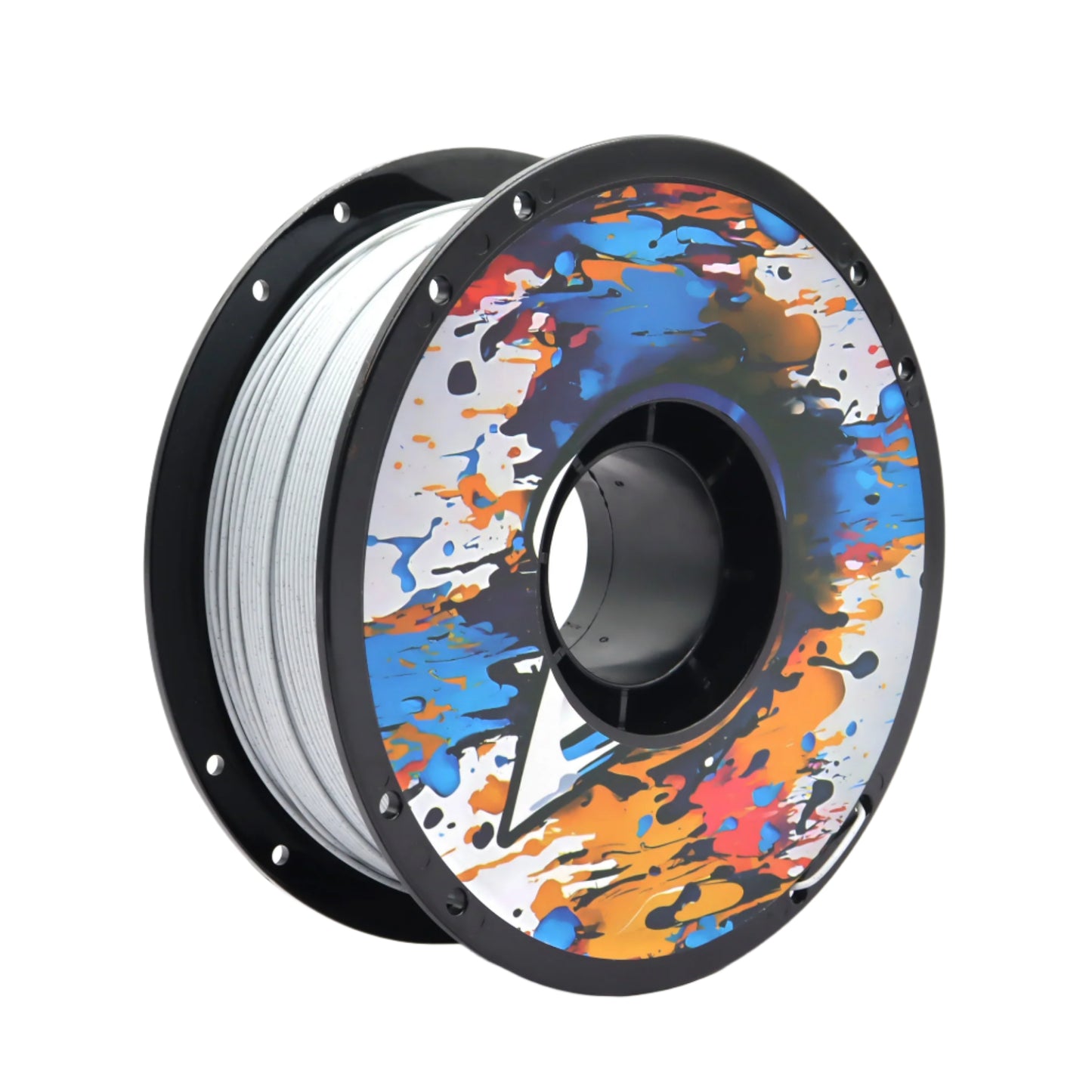 FilamentHub PLA Marble Light Grey 1.75mm 3D Printer Filament Black Spool