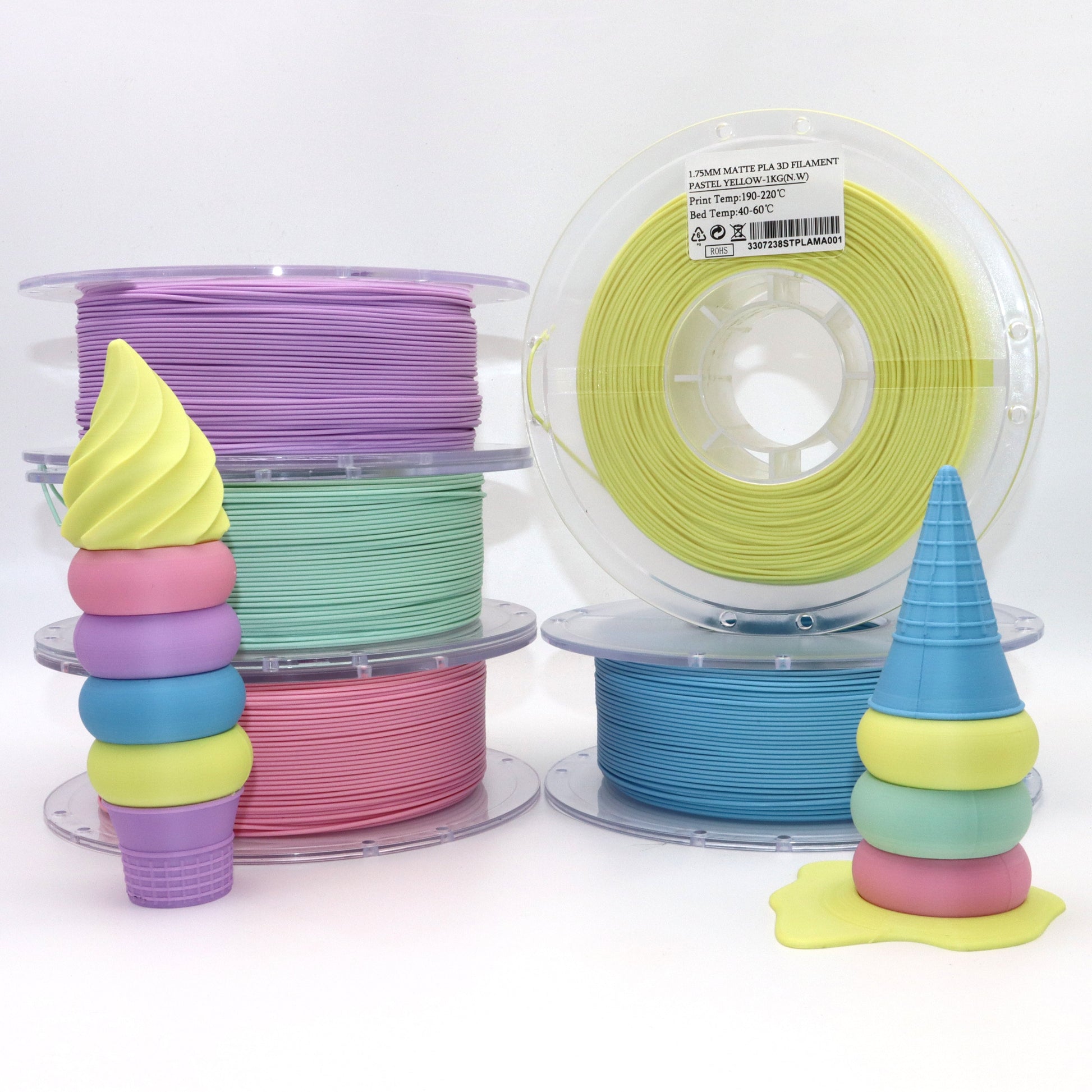 PLA Matte - Pastel Green Filament 1.75mm - FilamentHub