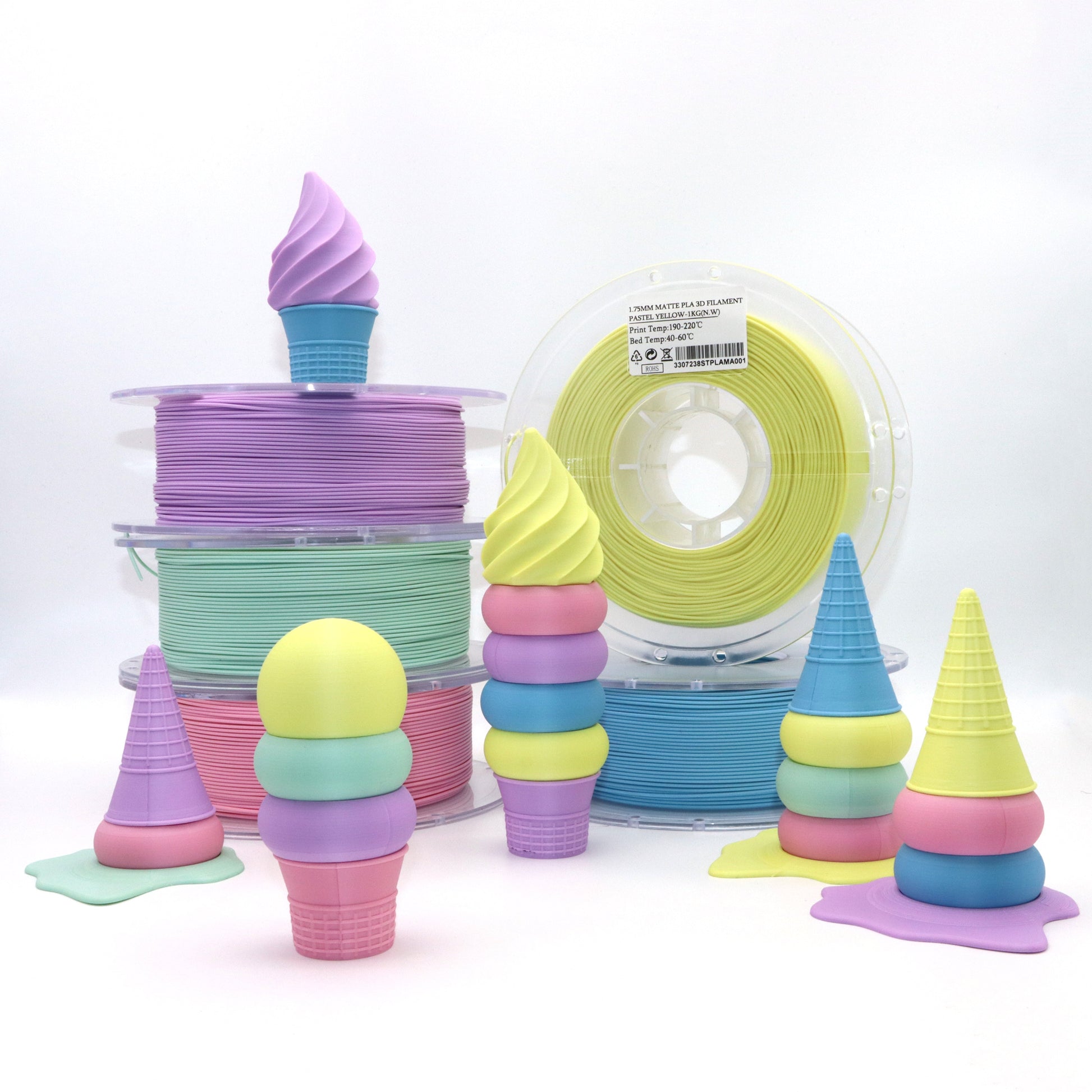 PLA Matte - Pastel Green Filament 1.75mm - FilamentHub