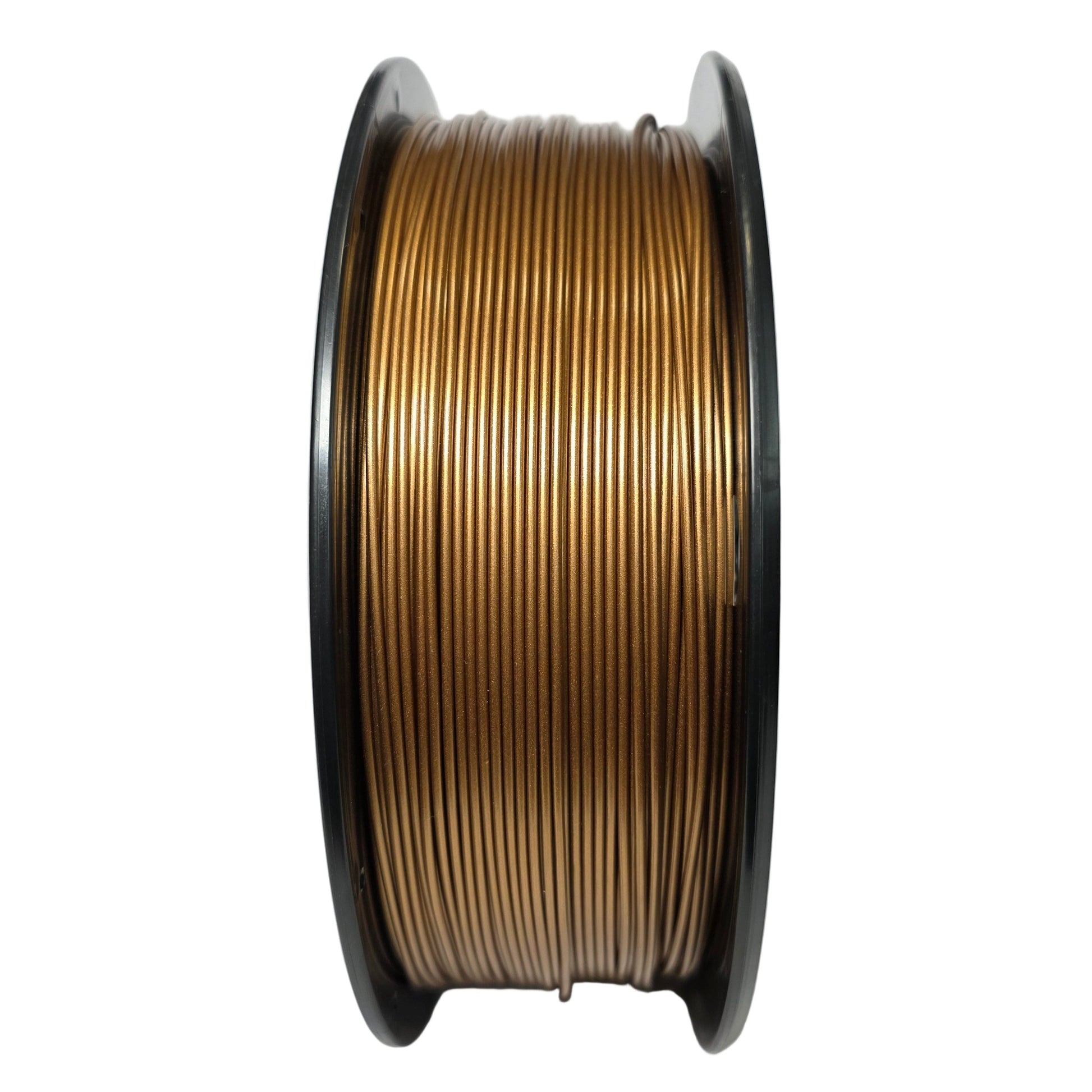 FilamentHub PLA Metallic Brass 1.75mm 3D Printer Filament Spool Side View Australia