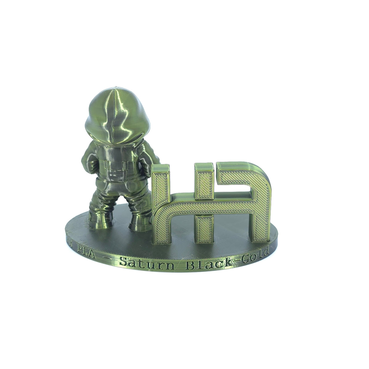 FilamentHub PLA Saturn Black/Gold 1.75mm 3D Printer Filament Sample Model Australia