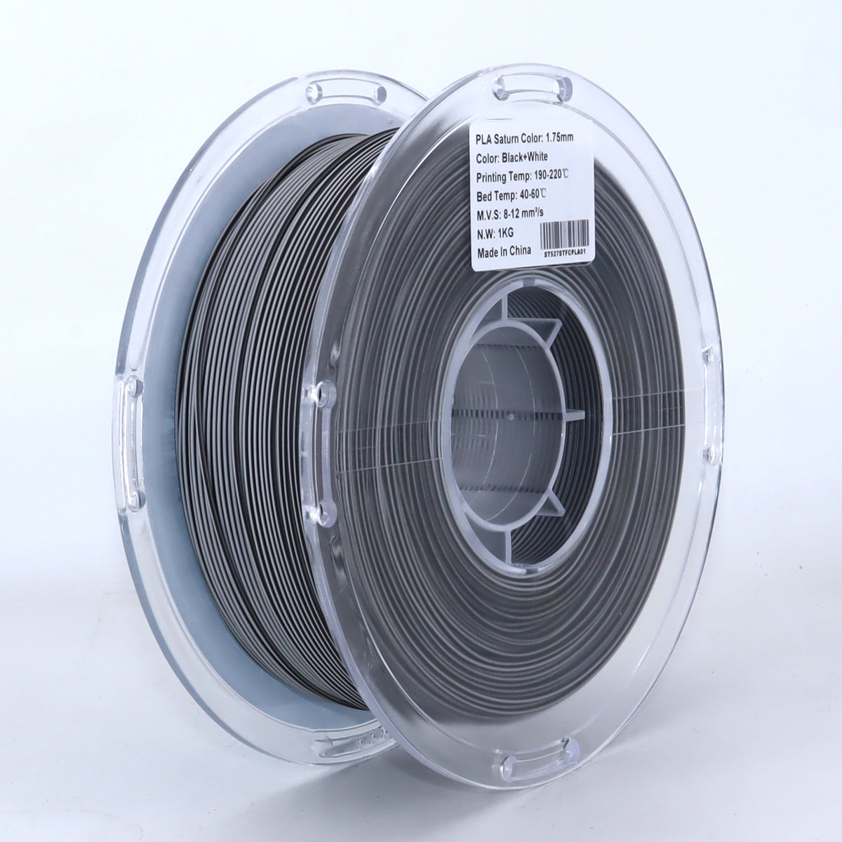 FilamentHub PLA Saturn Black/White 1.75mm 3D Printer Filament Spool Label Australia
