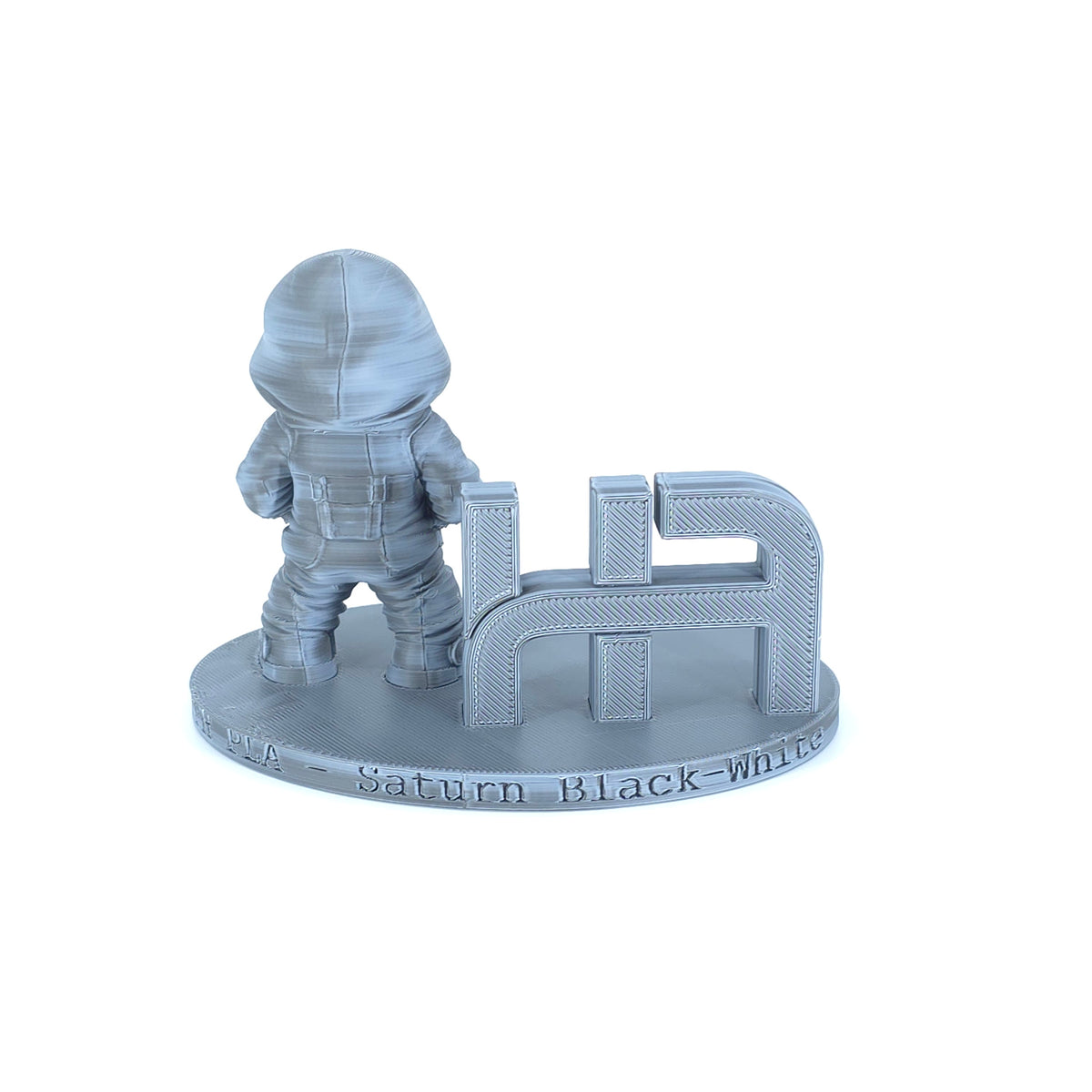 FilamentHub PLA Saturn Black/White 1.75mm 3D Printer Filament Sample Model Back Australia