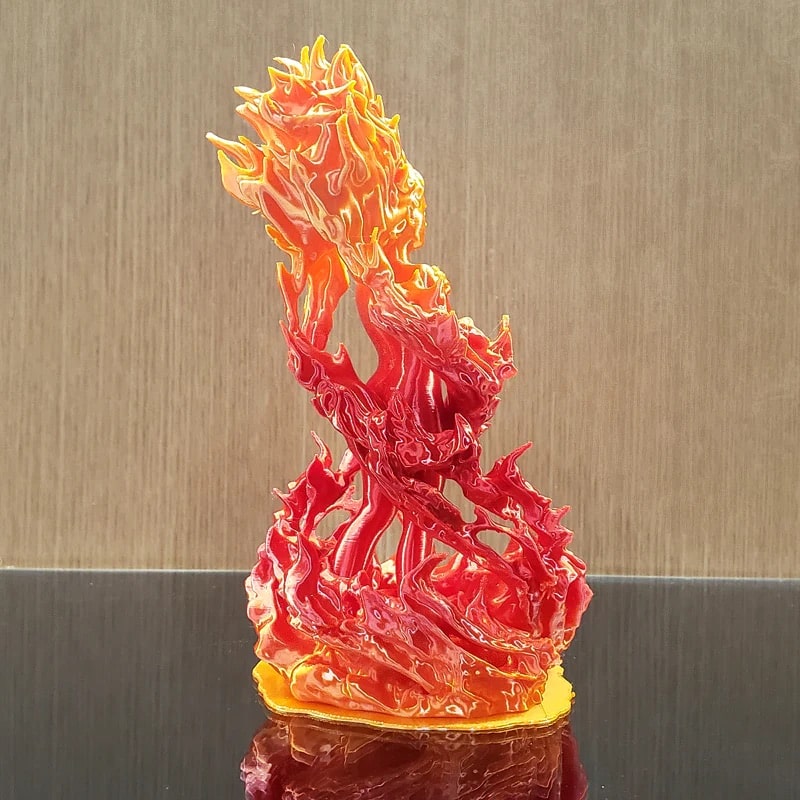 fire PLA silk filament sample model fire elemental alternative