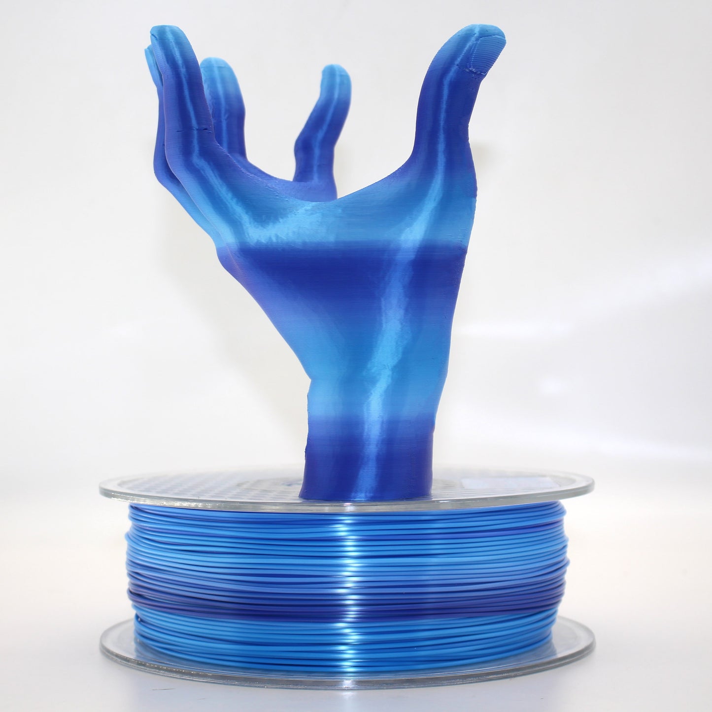 PLA Silk Gradient - Ice Blue Filament Sample Model with Spool 1.75mm - FilamentHub