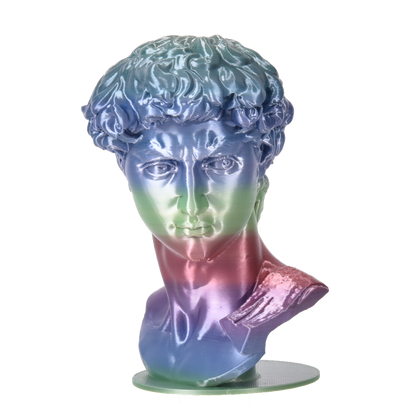 FilamentHub PLA Silk Rainbow Blue 1.75mm 3D Printer Filament Example Model Face Australia