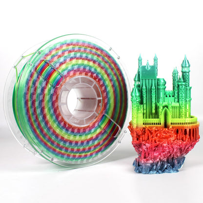 FilamentHub PLA Silk Rainbow Fast Change 1.75mm 3D Printer Filament Spool with tower