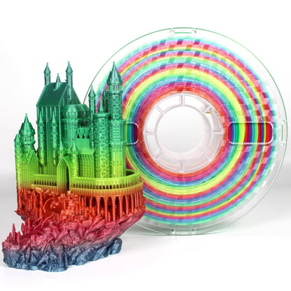 FilamentHub PLA Silk Rainbow Fast Change 1.75mm 3D Printer Filament Spool with eagle alt view