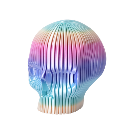 FilamentHub PLA Silk Rainbow BIce Cream 1.75mm 3D Printer Filament Example Model Skull Australia