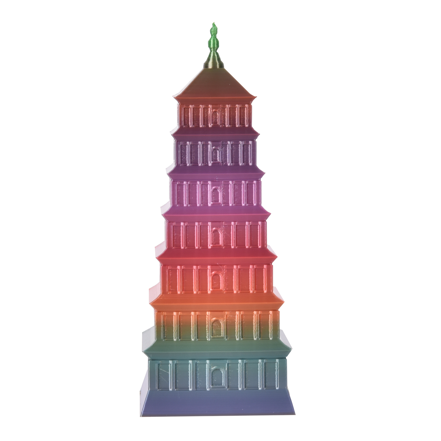 FilamentHub PLA Silk Rainbow Red 1.75mm 3D Printer Filament Example Model Tower Australia