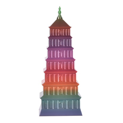 FilamentHub PLA Silk Rainbow Red 1.75mm 3D Printer Filament Example Model Tower Australia