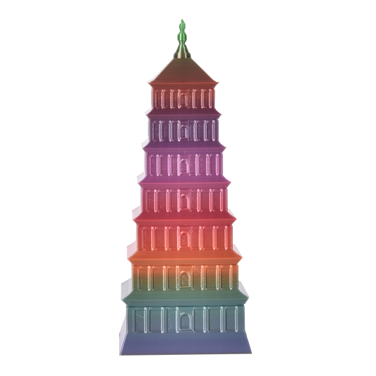 FilamentHub PLA Silk Rainbow Red 1.75mm 3D Printer Filament Example Model Tower Australia