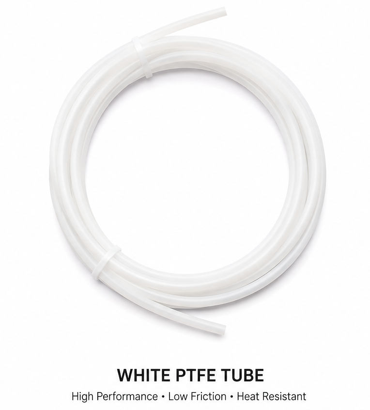 PTFE Tubing White and Grey High Performance Low Friction Heat Resistant for 3D Printing