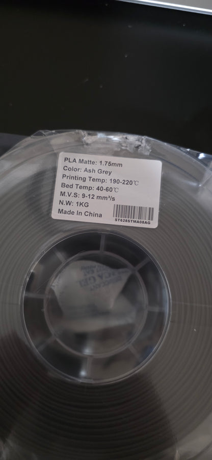 PLA Matte Ash Grey (Broken Spool)