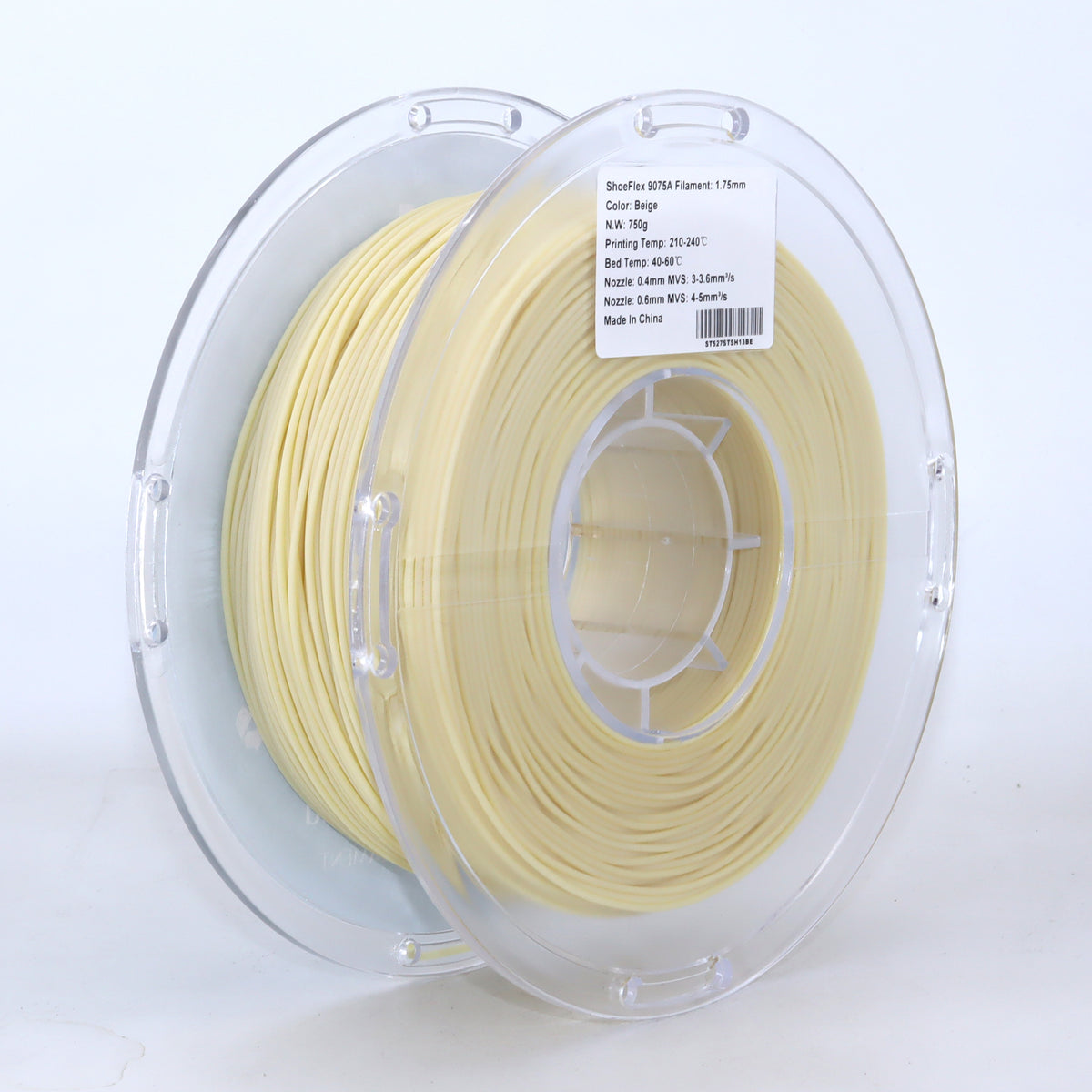 FilamentHub ShoeFlex 9075A Beige 1.75mm 3D Printer Filament Spool Label Australia