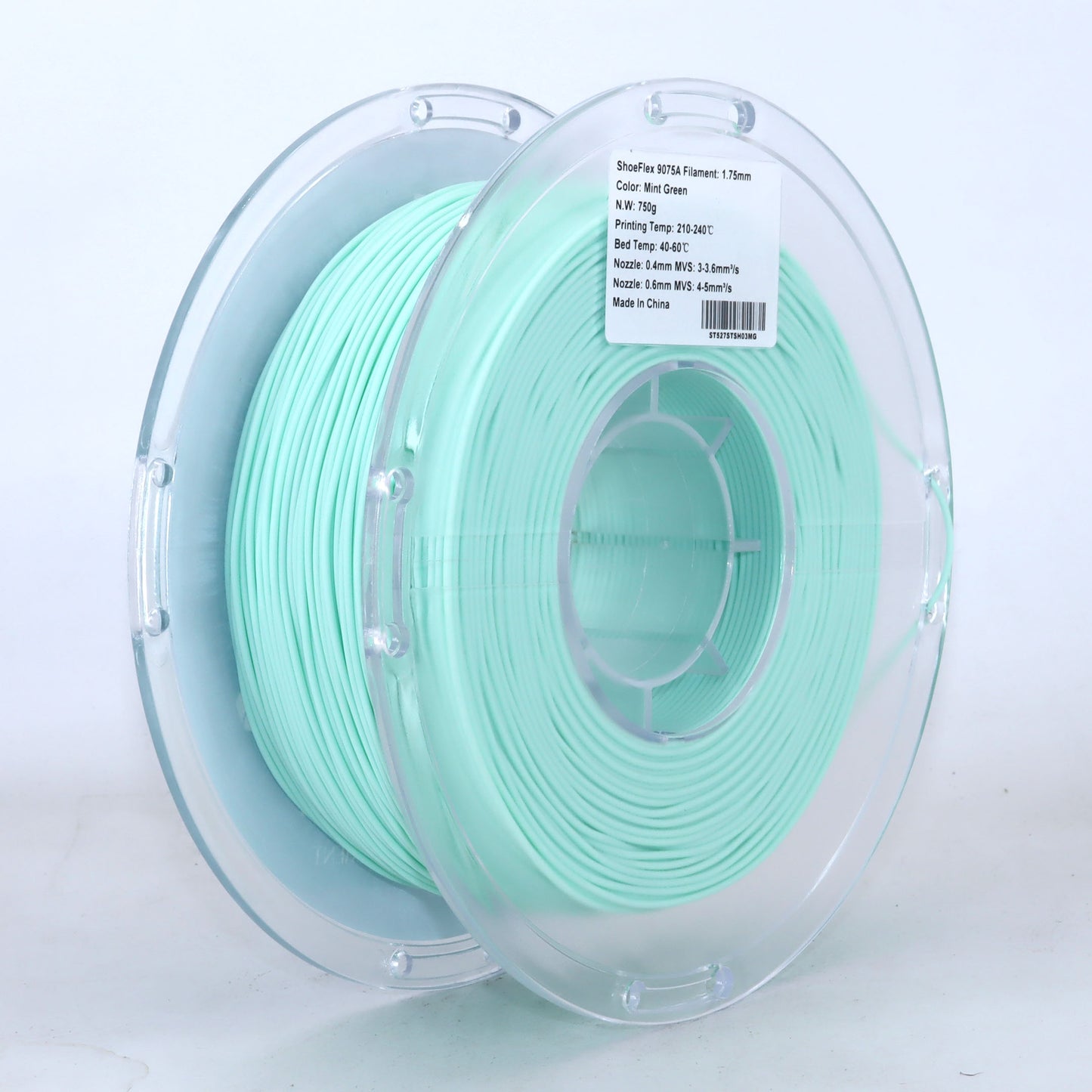 FilamentHub ShoeFlex 9075A Mint Green 1.75mm 3D Printer Filament Spool Label Australia