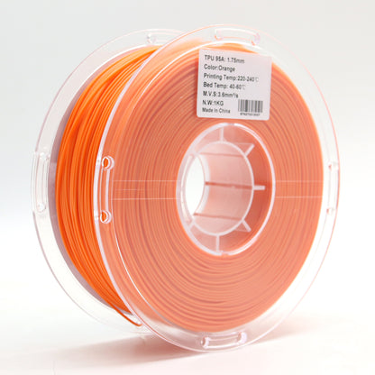 FilamentHub TPU 95A Orange 1.75mm 3D Printer Filament Spool Label