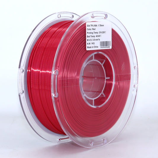 FilamentHub TPU 95a Silk Red 1.75mm 3D Printer Filament Spool Label Australia