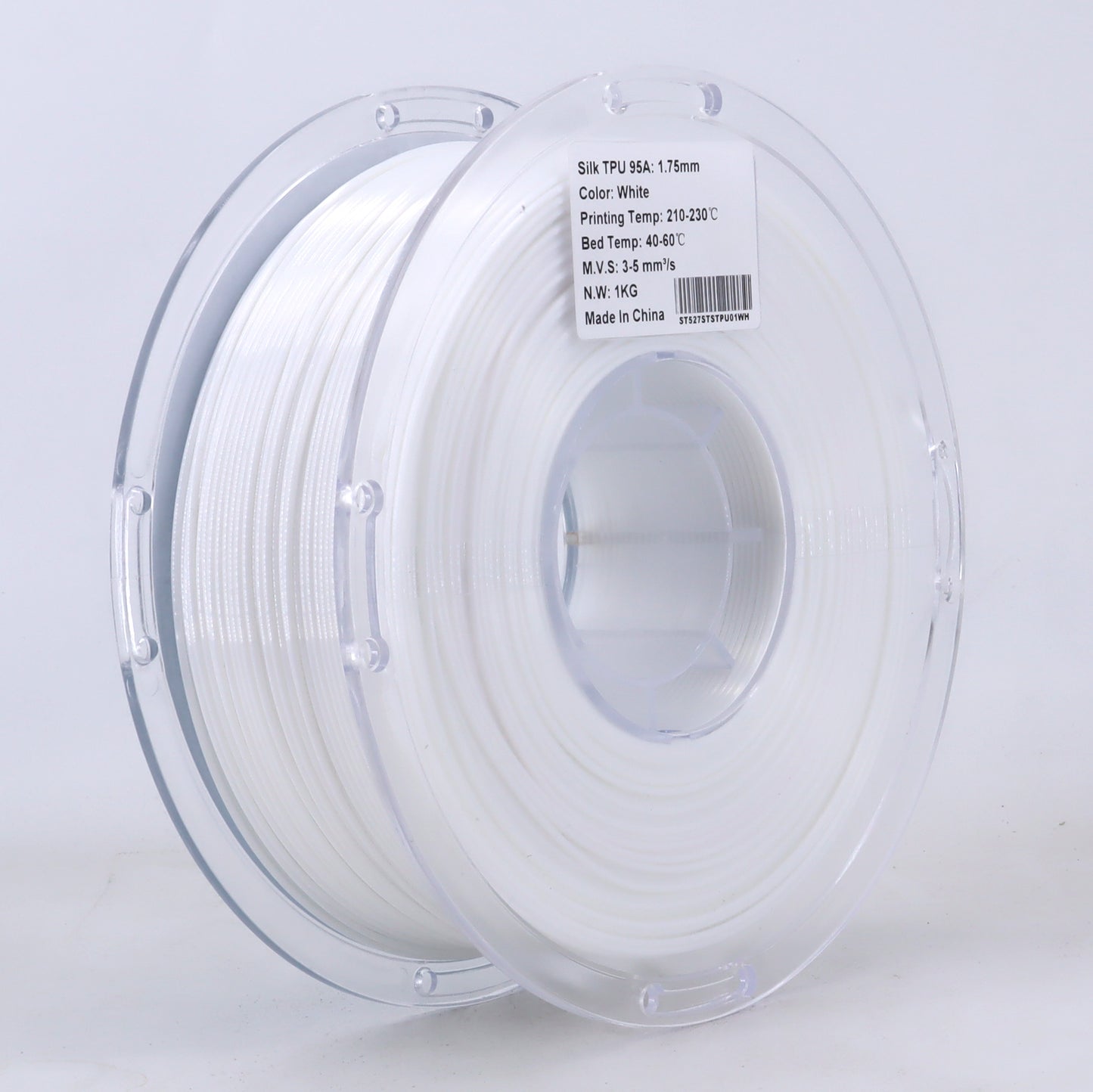 FilamentHub TPU 95a Silk White 1.75mm 3D Printer Filament Spool Label Australia