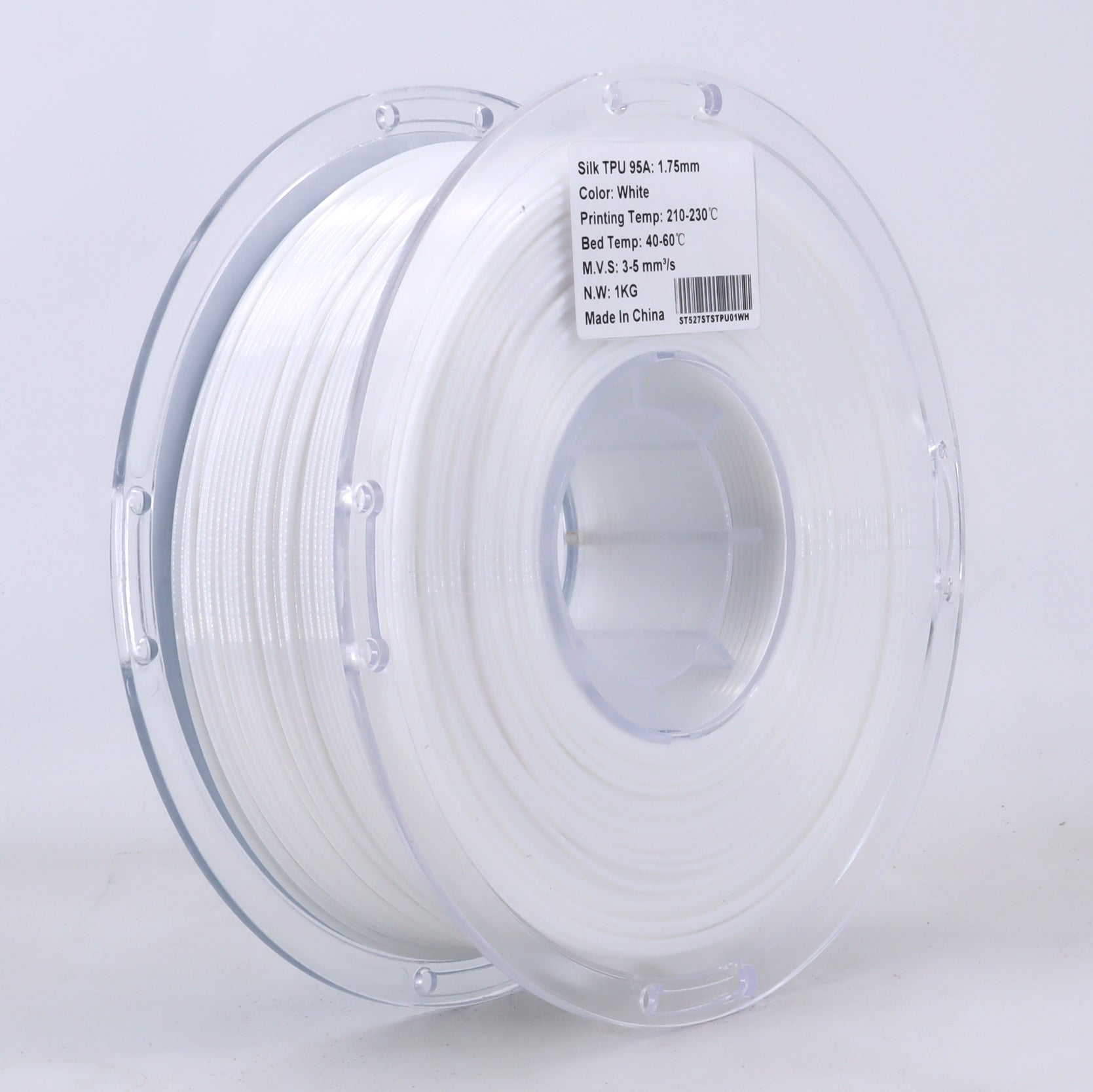 FilamentHub TPU 95a Silk White 1.75mm 3D Printer Filament Spool Label Australia