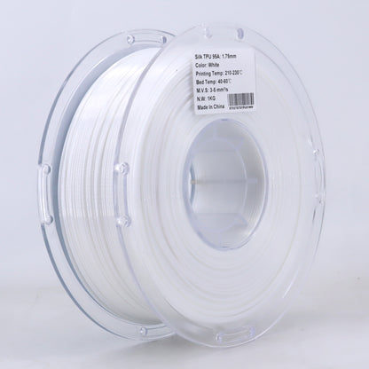 FilamentHub TPU 95a Silk White 1.75mm 3D Printer Filament Spool Label Australia