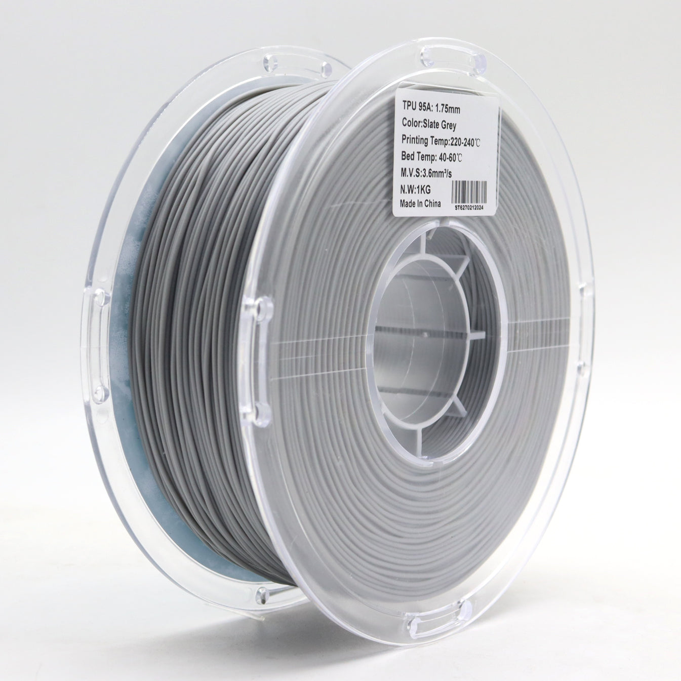 FilamentHub TPU 95a Slate Grey 1.75mm 3D Printer Filament Spool Label Australia